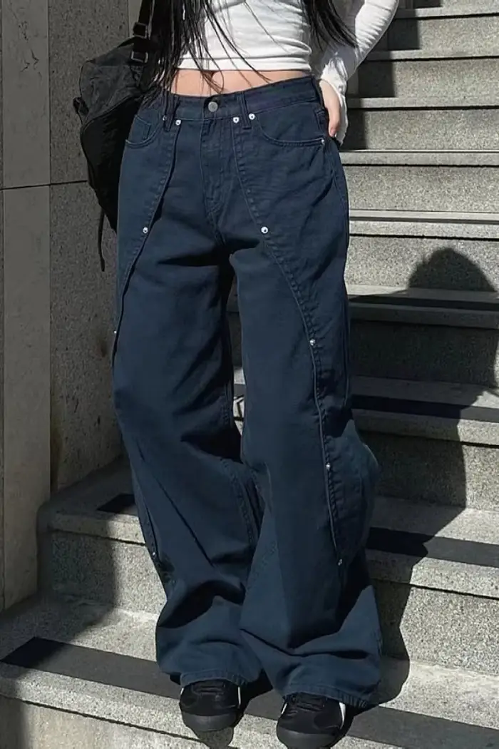 Džínsy pre ženy Y2K, ležérne oblečenie