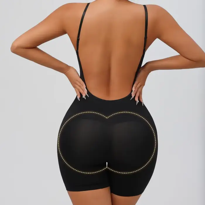 Body Dos Bas Sans Couture Pour Femmes Vêtement Modelant Rehausseur de Fesses Lisse Dos Nu Gaine Amincissante Ventre Plat Sous-Vêtement Corset Occasions Spéciales ```