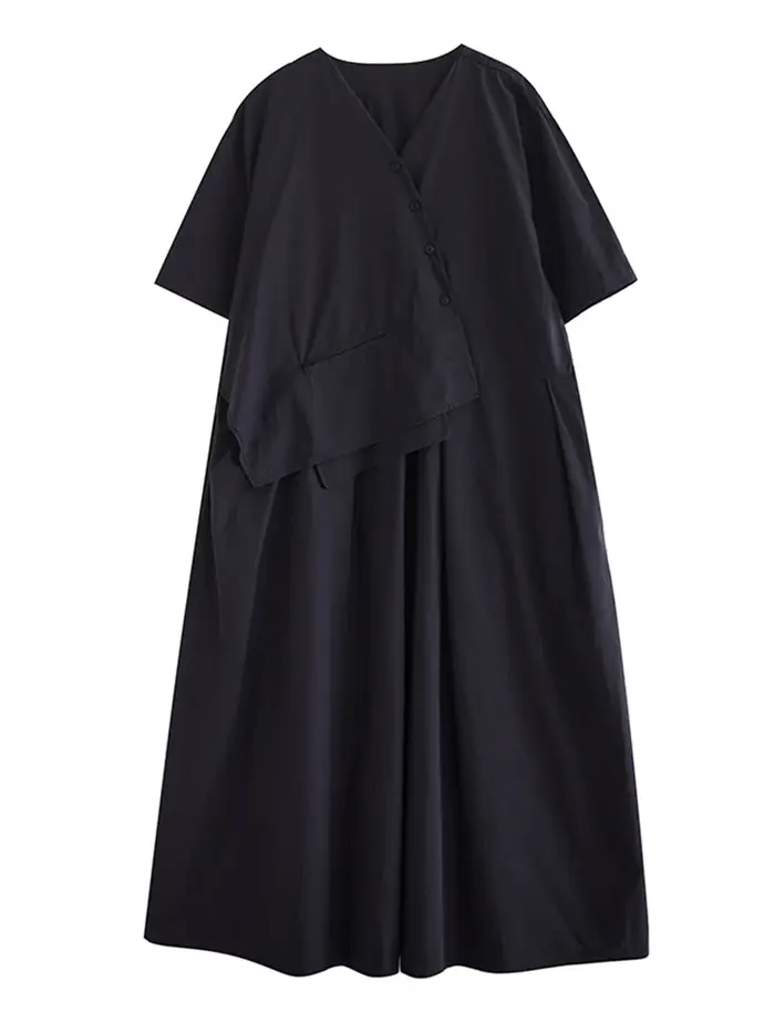 Robe longue décontractée kaki vintage patchwork à manches courtes pour femme, style coréen, nouvelle