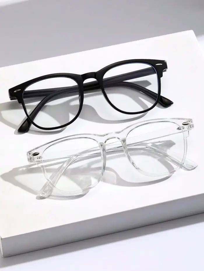Lunettes transparentes Anti-lumière bleue, monture carrée en plastique unisexe, tendance, pour la re