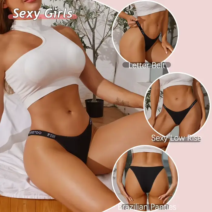Nové 3 kus / set brazílske bavlnené nohavičky pre ženy Sexy nízky pás bikini spodná bielizeň nastaviť jednofarebné priedušné intímne spodná bielizeň
