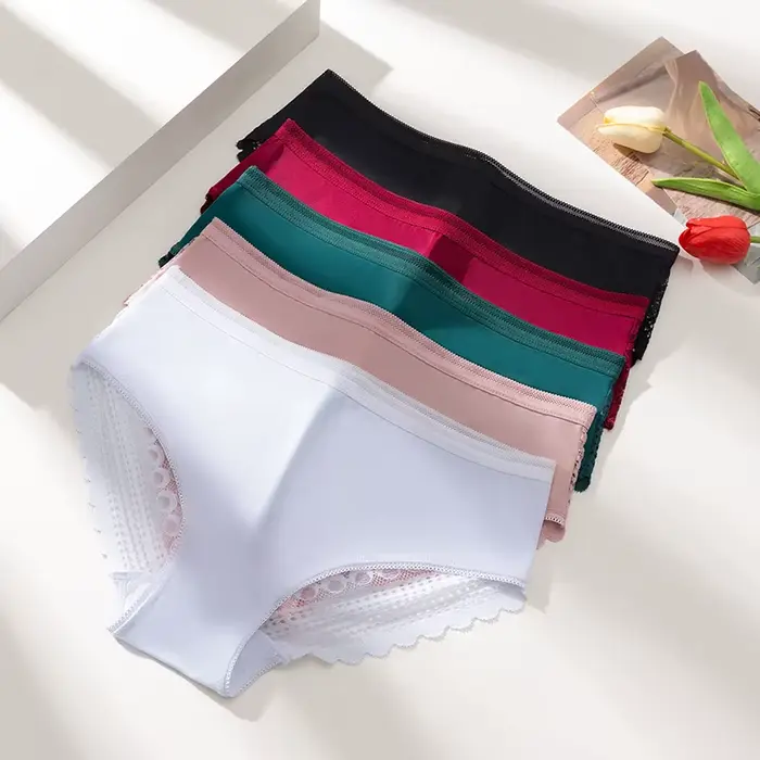 Sada 6 dámskych nohavičiek WarmSteps, módna čipka, mäkká, otvorená, sexy spodná bielizeň, priedušná, pohodlná, teplá spodná bielizeň