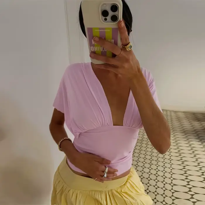 Haut Tornova en polyester avec style Y2K pour femmes, élégant et confortable pour diverses occasions