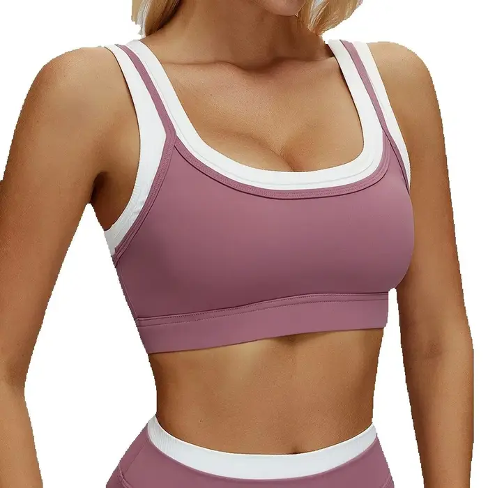 Dámska jóga podprsenka, priedušná športová podprsenka, dvojité popruhy, cvičebný vrchol, proti potu, fitness top, push up, beh