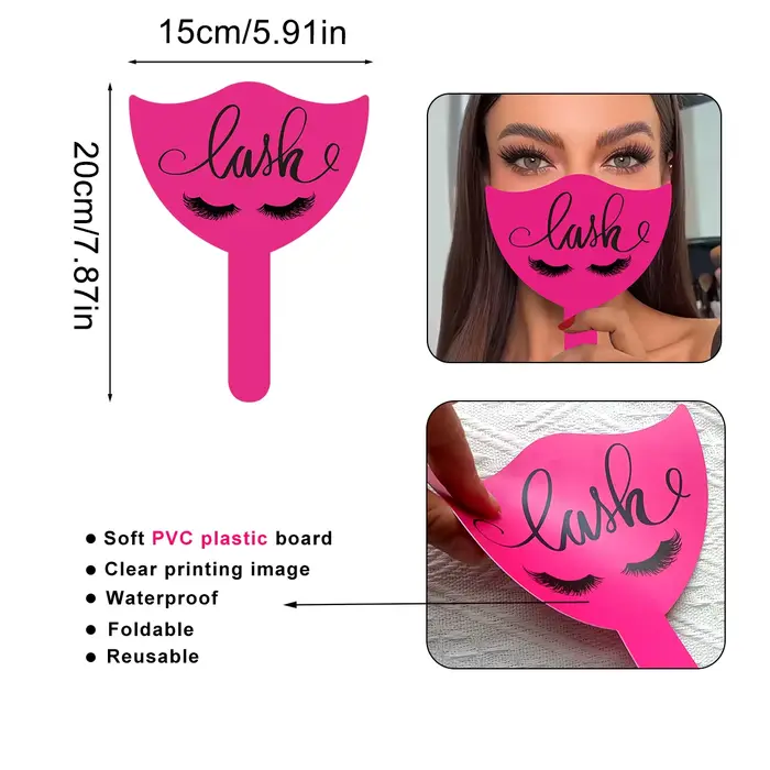 Lot de 2 cartes de présentation portables en PVC souple pour techniciennes en extensions de cils, id