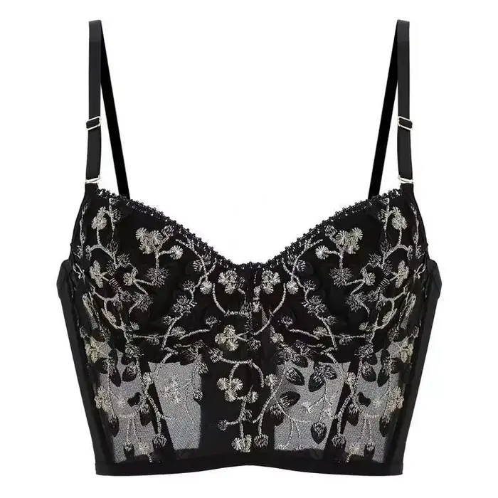 Soutien-gorge littérature tridimensionnelle, corset en os de poisson en dentelle sexy, poitrine élar