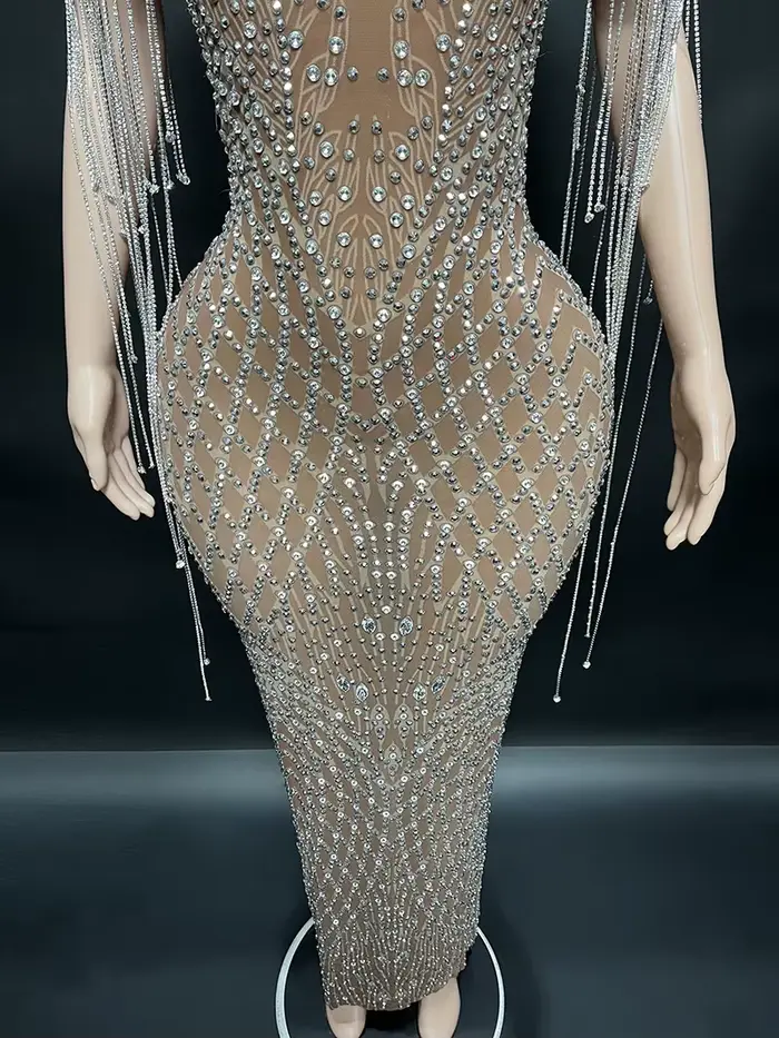 Robe de soirée sirène en cristal de luxe pour femmes, longue robe de bal Sexy, fête de mariage, anni
