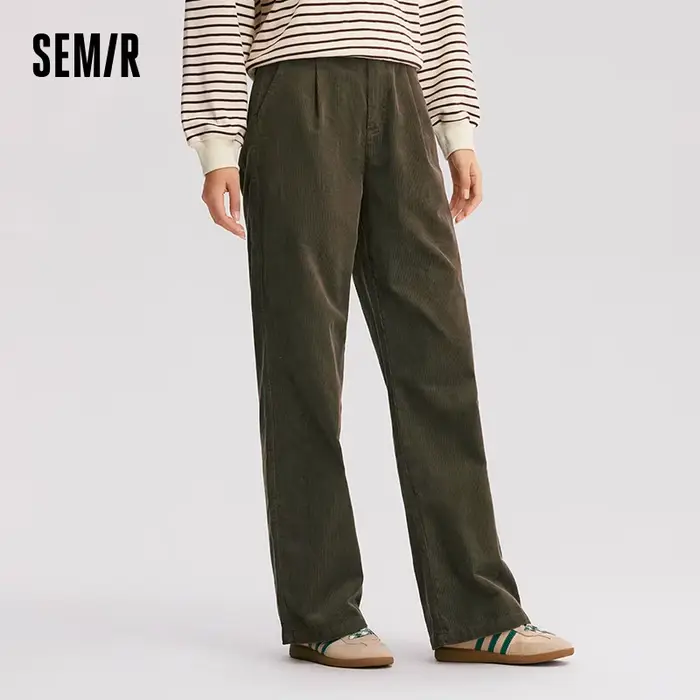 Semir pantalons décontractés femmes velours côtelé coton pantalon à jambes larges 2025 nouveau hiver