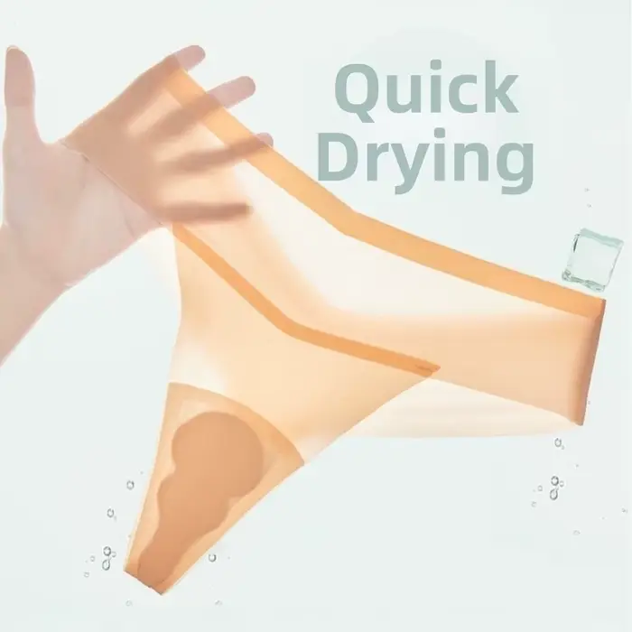 Culotte en soie glacée transparente coton taille basse sous-vêtements féminins pour yoga fitness occasions spéciales femmes