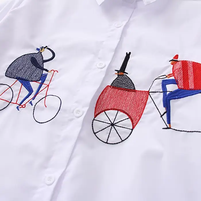 2024 nouvelle chemise blanche décontractée boutonnée col rabattu femme Blouse à manches longues coto