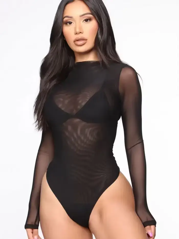 Bodysuit Gadinus avec dos ouvert sexy en polyester et élasthanne pour femmes, lingerie libertine, modèle, baddie, soirée, événement