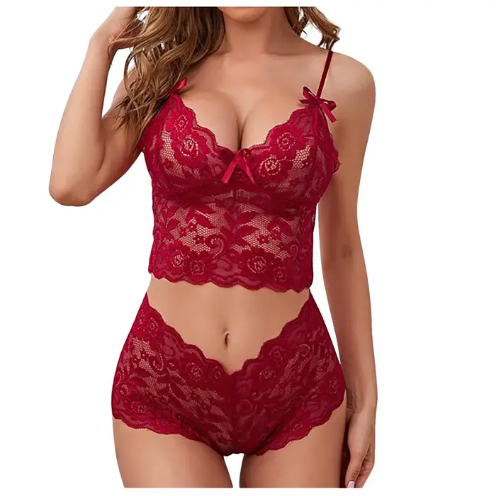 Dámske spodné prádlo set, sexy priedušná čipka podprsenka, dvojdielna čipka spodná bielizeň set pre ženy s lukom, Ropa De Mujer
