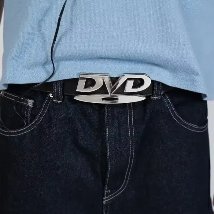 Retro Y2K 2026 DVD prackový opasok pre ženy
