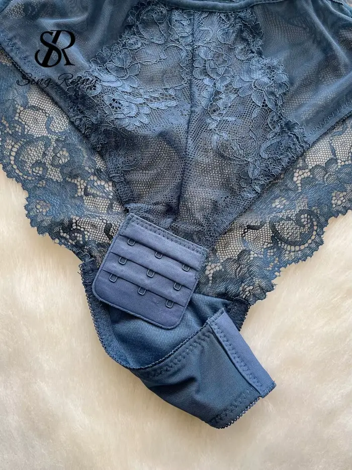 SINGREINY 2026 Nové čipky body pre ženy, spodná bielizeň s popruhmi, bez chrbta, Uni, spodná bielizeň v priehľadný Sexy kvetinové pletivo