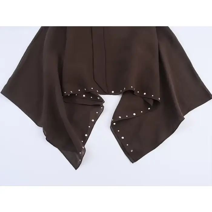 Nouvelle collection Été 2026 : Capes et vestes amples et courtes pour femmes, avec écharpe à rivets,