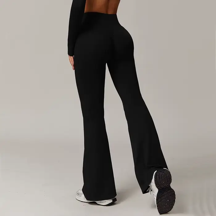 Leggings évasés taille haute pour femme, élastiques, effet push-up, pour fitness, yoga et entraîneme