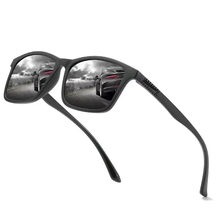 Lunettes de soleil de luxe pour hommes, monture carrée vintage ultra-légère, pour la conduite et la 