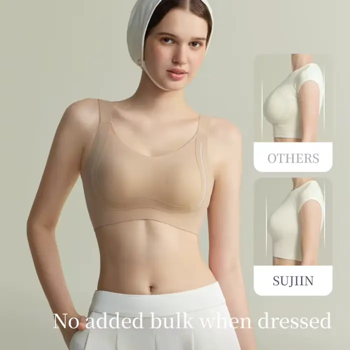 SUJIN Plus veľkosť Dámske bezdrôtové Push-Up Anti-povislé, bezšvíkové, veľkorysé prsia podprsenka, letné XM092