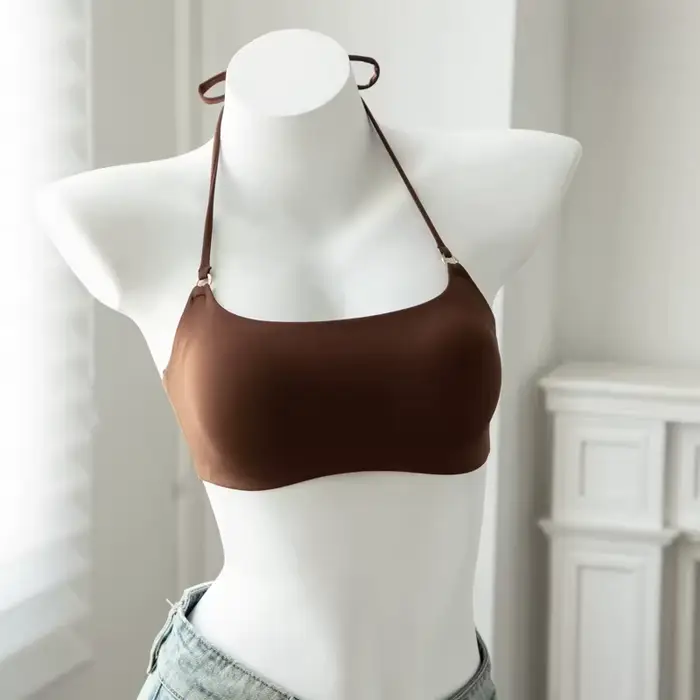 Dámska bezšvová a bezšvová Halter podprsenka, bez kostic, push-up, anti-sagging, mäkká a pohodlná, pre každodenné použitie, doma alebo v kancelárii, veľkosti S M L XL