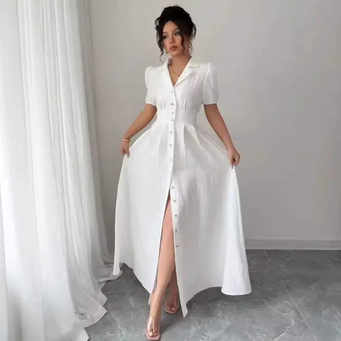Elegantné biele korzetové maxi šaty pre ženy