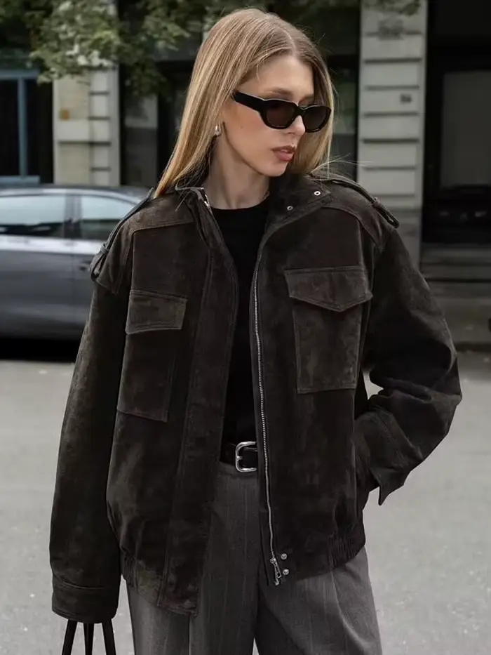 Dámska semišová bunda SLTNX