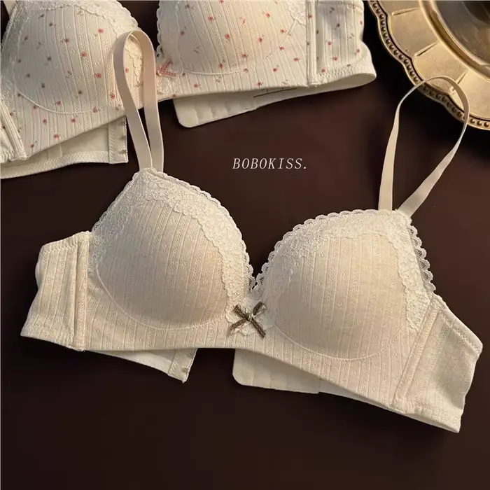 Sweet Girls – Bralette sexy en dentelle avec nœud, soutien-gorge push-up rembourré sans fil, en coto