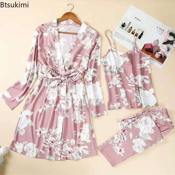 3 kusy pyžamový set pre ženy, vnútorné oblečenie, letný štýl ľahký, pohodlný, ležérny, jednoduchý, všestranný, elegantný, voľný strih