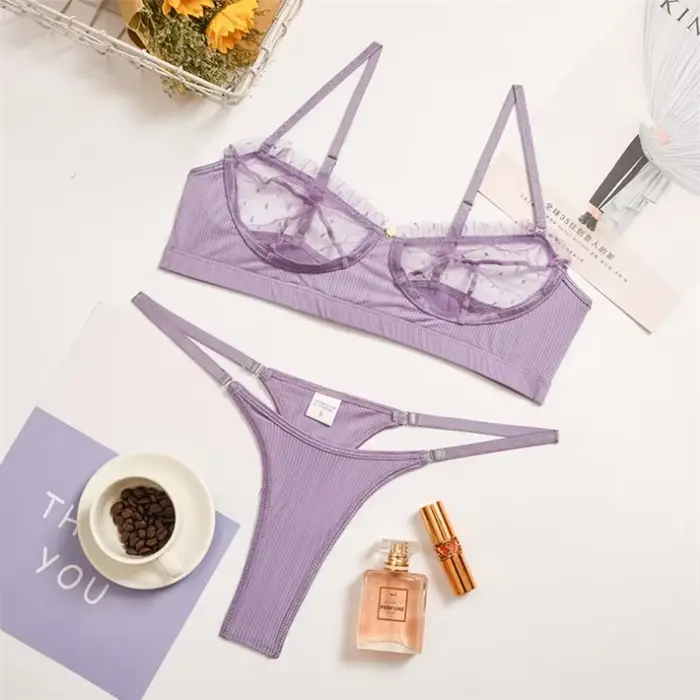 Čipka roztrhané spodná bielizeň set pre ženy, sieťované spodné prádlo, priehľadné podprsenky, nohavičky, krátke sady, biela sexy spodná bielizeň, bezšvové podprsenky set, 