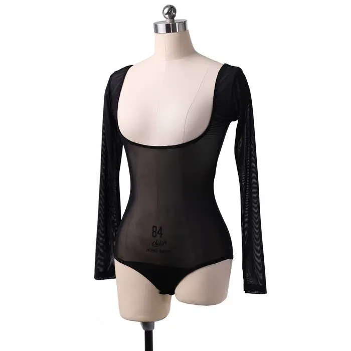 Dámske gáza s dlhými rukávmi tesný top, čisté pletivo priehľadný top, sexy a elegantné dancewear pre špeciálne a každodenné príležitosti
