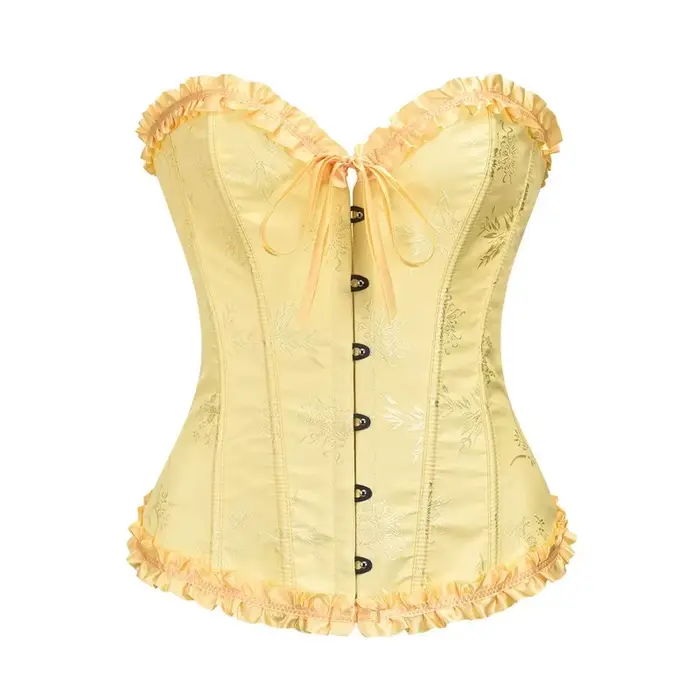 Bustier a korzety bez kostic s volánmi kráľovská modrá gotický top pre ženy Sexy oblečenie Steampunk Korzet Vintage Burleskné viktoriánske kostýmy