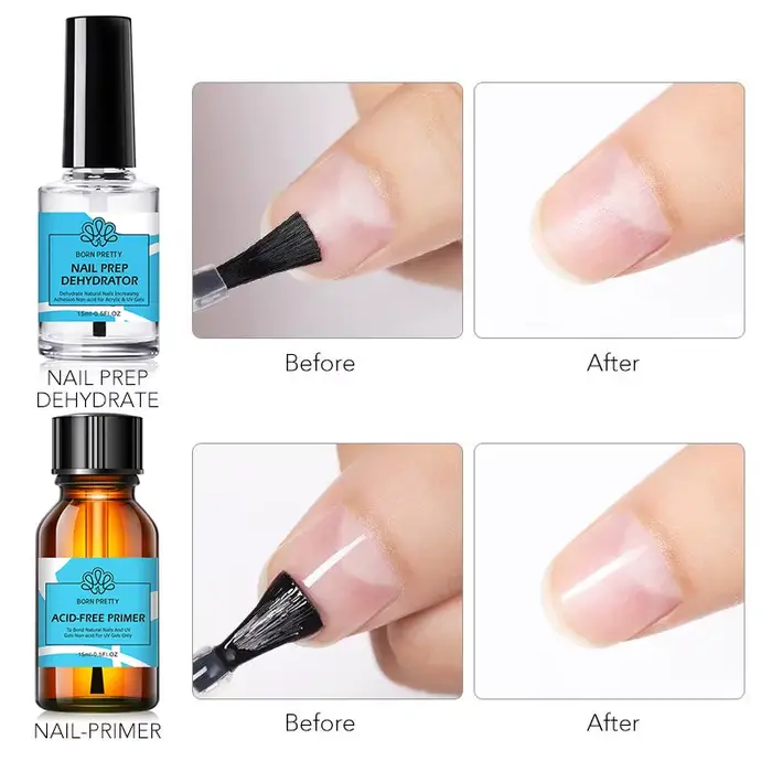 GEL nechtové umenie a profesionálny lak na manikúru Born Pretty základná a vrchná vrstva 15ml všestranný pre elegantné a odolné nechty