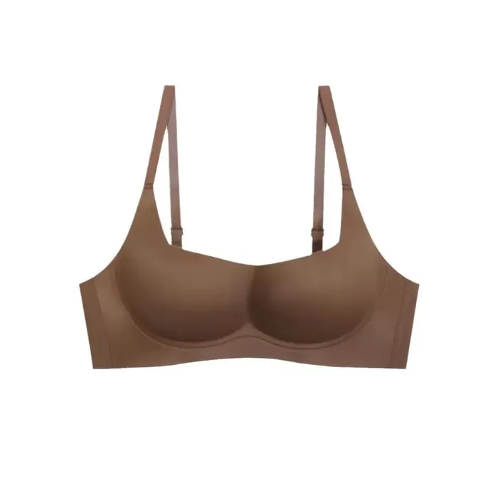 Soutien-gorge intégré pour femmes, couleur unie, moulant dans le dos, sous-vêtements d'été, respiran