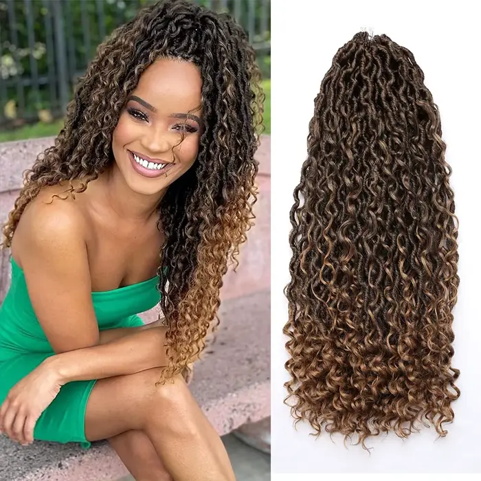 Fake Locs čierna s textúrou bohyne BoHo Chic ponúknuť pre ženy špeciálne príležitosti
