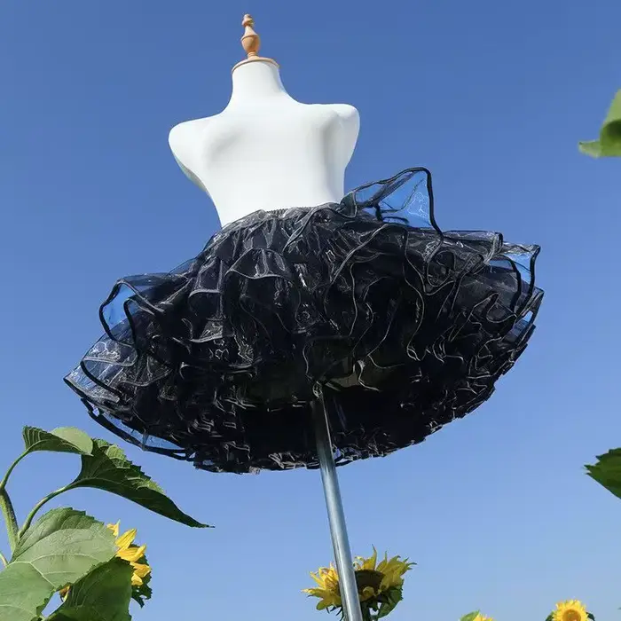 Čierna Lolita Ultra Poof krinolínová spodnička bez kostice