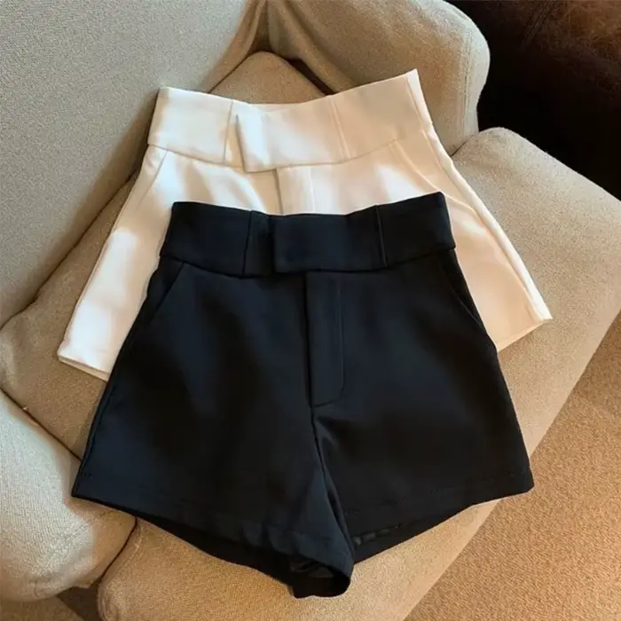 Femmes Shorts Mooyufon noir Shorts femmes Harajuku élégance taille haute Shorts une ligne mince déco