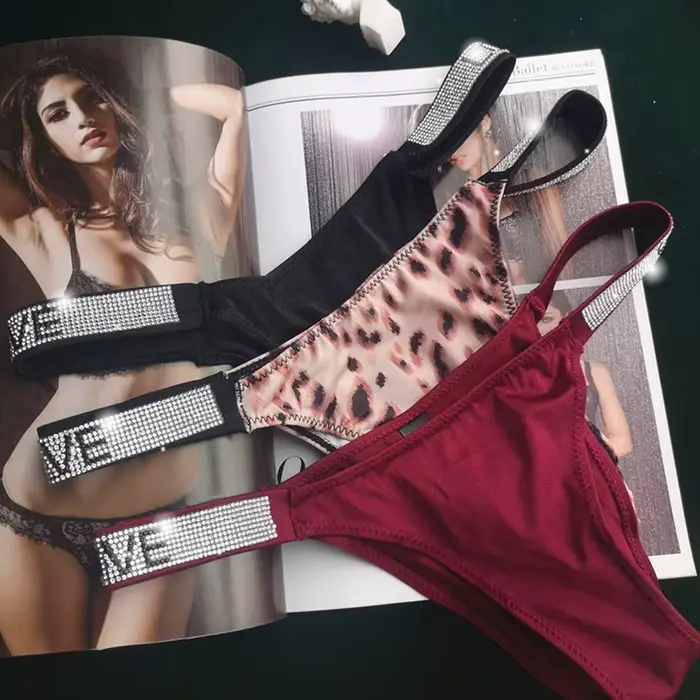 Culotte String Taille Basse LISCN En Soie Glacée Avec Motif Léopard Pour Jeunes Femmes Occasions Spéciales