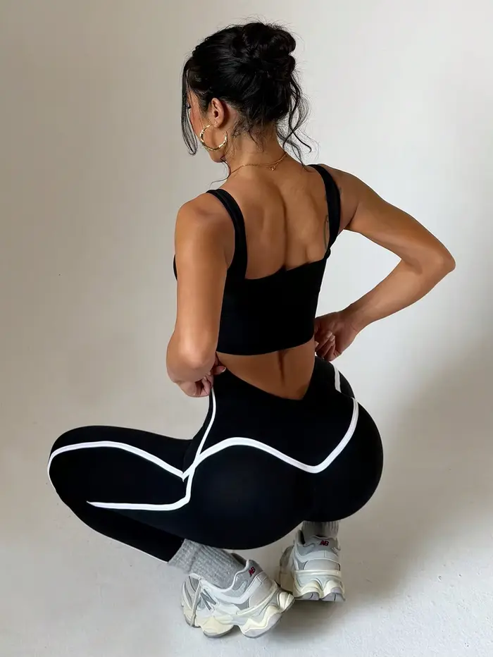 Pantalons de yoga rayés pour femmes, pantalons de sport d'extérieur à séchage rapide, pantalons de y