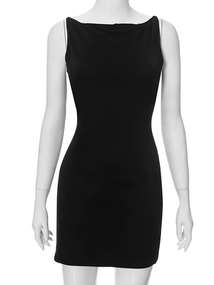 Letný ležérny módny Mini bez rukávov Wrap Y2K základný tielkový šaty Oblečenie Sexy elegantné ženy Klub párty večerné