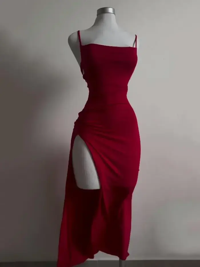Robe d'été explosive à bretelles licou, haute sensibilité, sac Spice Girl, robe de hanche, nouvelle 