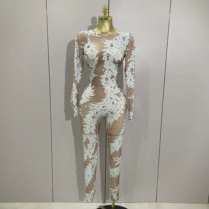 Sexy elastický body s dlhým rukávom pre ženy