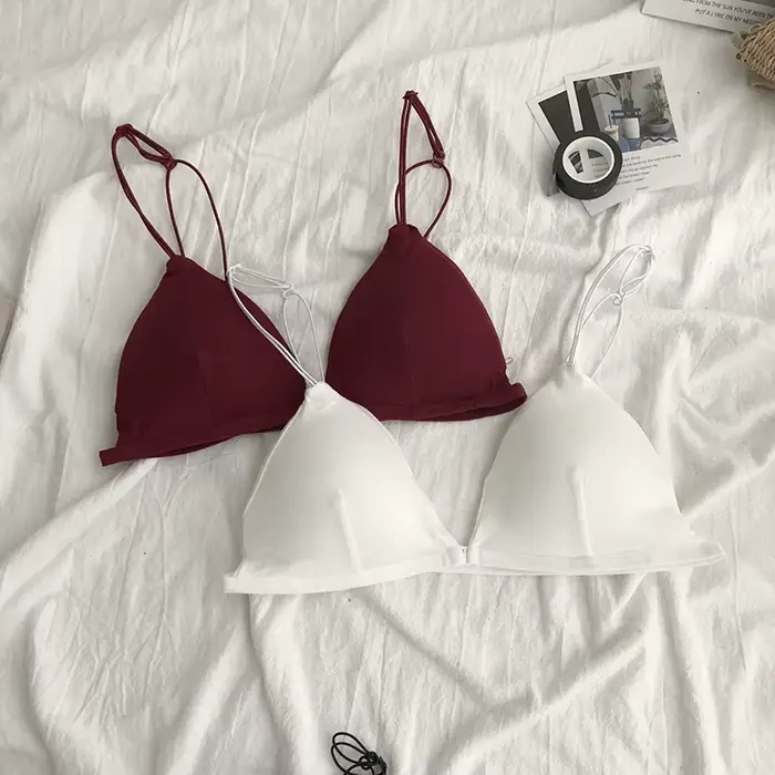 Dámske francúzsky štýl podprsenka, Sexy, opasok Thin, Bralettle, trojuholník Cap, spodná bielizeň, hlboké V, bezdrôtové, mäkké, tenké, bezšvíkové, Lingeri