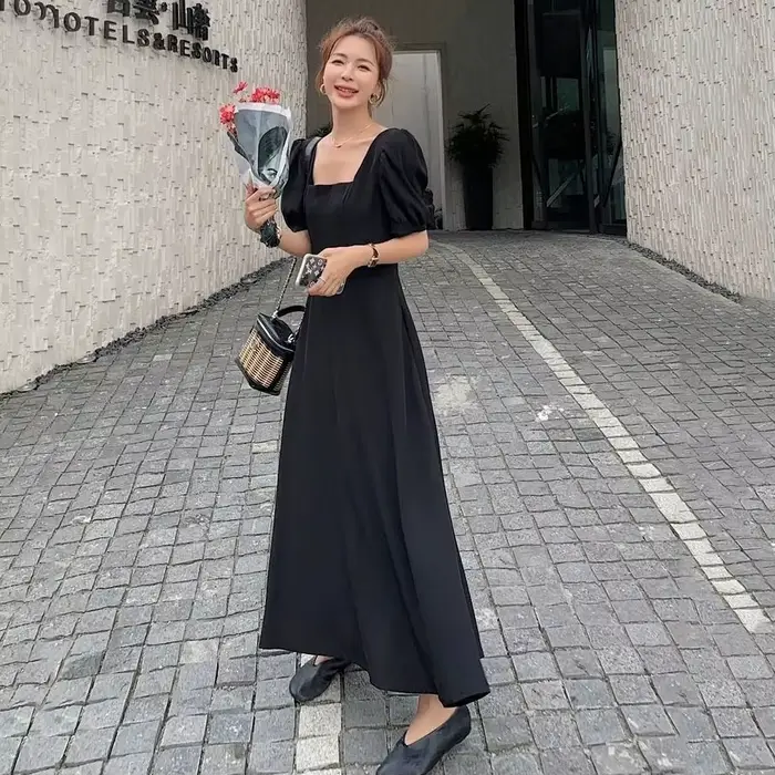 Elegantné čierne vintage šaty pre ženy