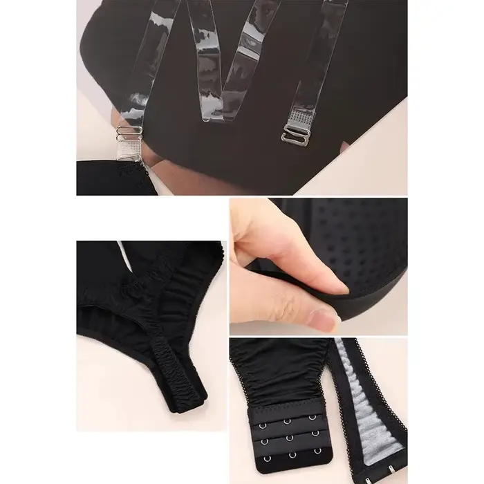 Body Invisible pre ženy string Shaper spevňujúci tvarovač Sexy hlboký výstrih do V odhalený chrbát Korzet s hlbokým výstrihom vystužený Push Up spevňujúca spodná bielizeň