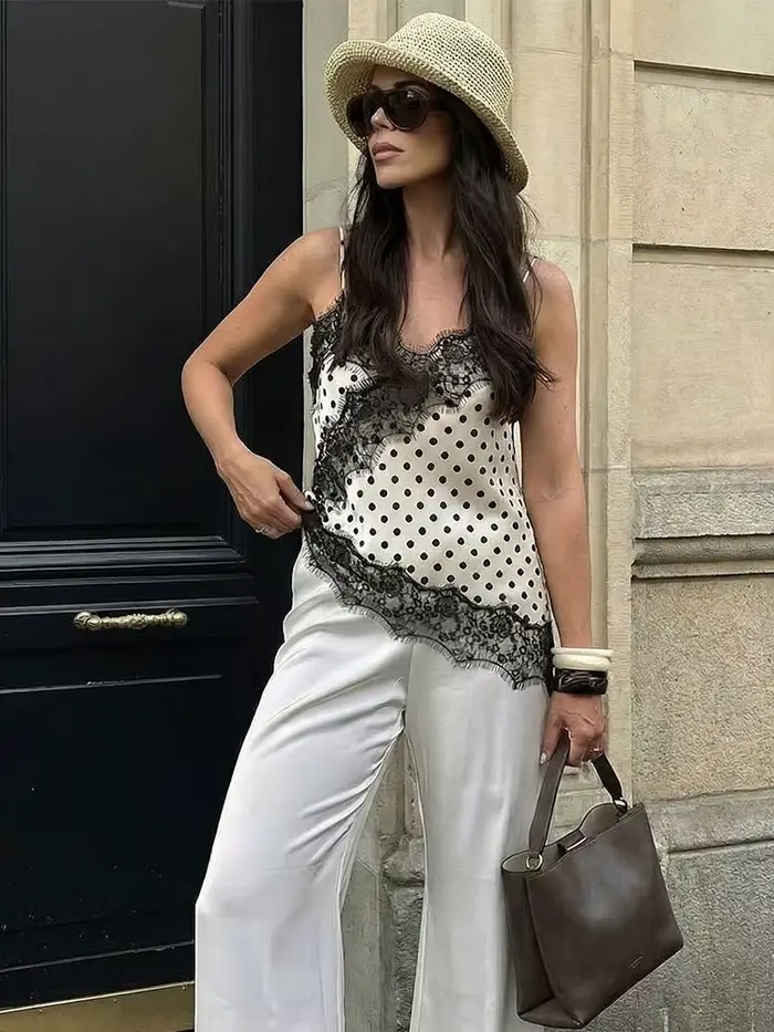 HH Dámske tielko Trendy Štýlové s Bodkami