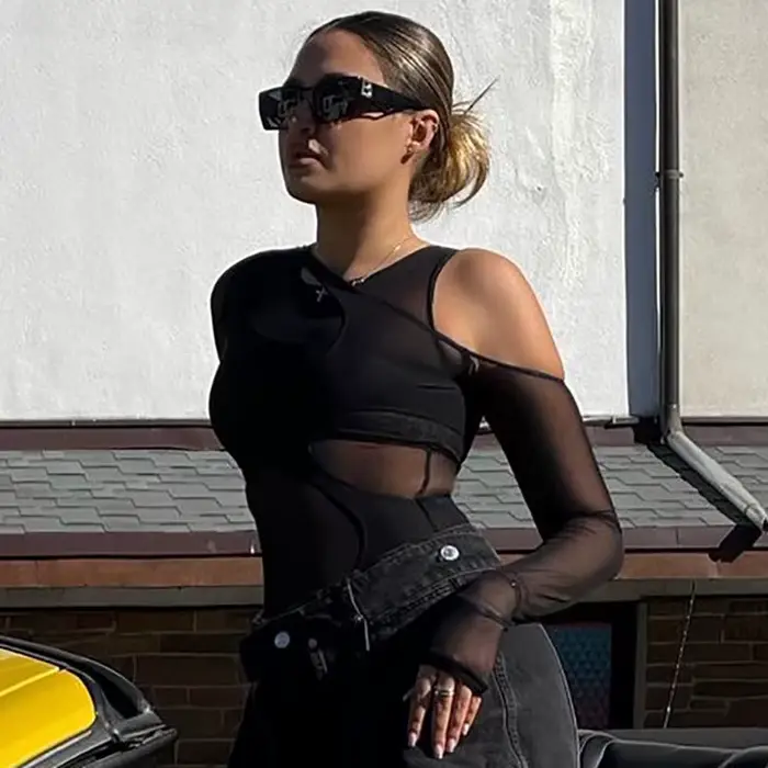 Ahagaga sieťovaný priesvitný sexy klub body pre ženy