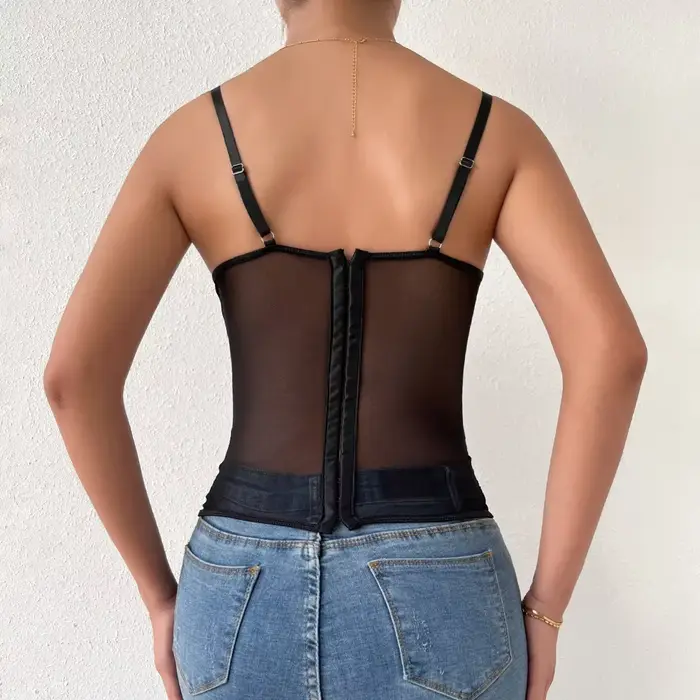 Sexy polyester a elastan korzet s čipkou pre ženy, bustiers a ohlávka, elegantné spodná bielizeň pre špeciálne príležitosti
