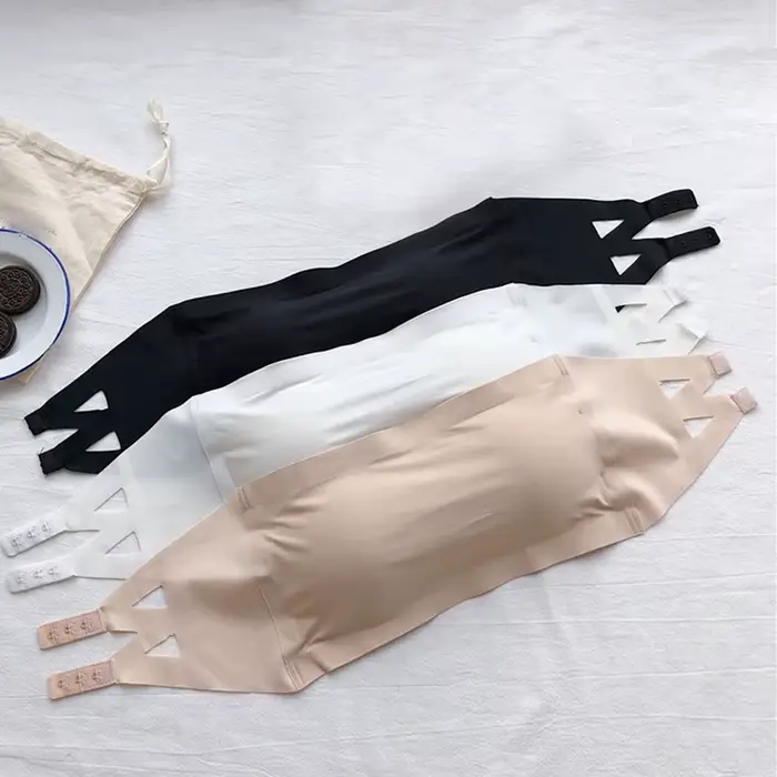 Pohodlné jeden kus bezšvíkové Nylon Tubular Top pre ženy odnímateľné podložky spodná bielizeň intímne pre rôzne príležitosti