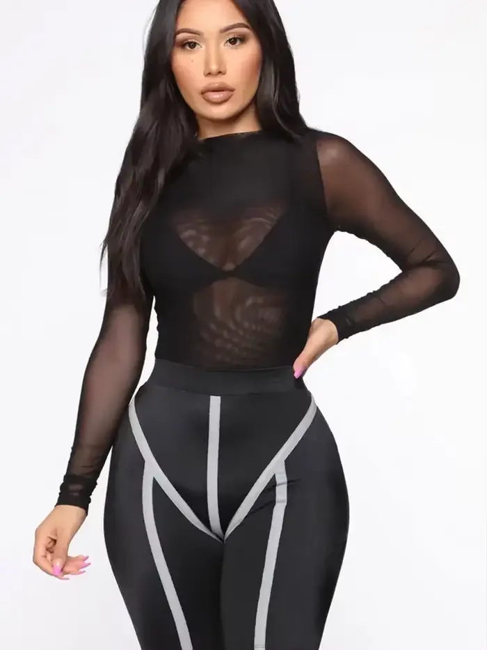 Bodysuit Gadinus avec dos ouvert sexy en polyester et élasthanne pour femmes, lingerie libertine, modèle, baddie, soirée, événement