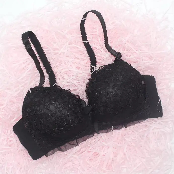 Soutien-gorge push-up en dentelle pour femme, sous-vêtements, haut sans fil, grande taille, haut de 