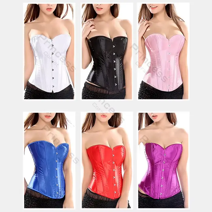 Sexi korzetový bustier so šnurovaním pre ženy ružový viktoriánsky top Korzet veľkej veľkosti Vintage Saténový